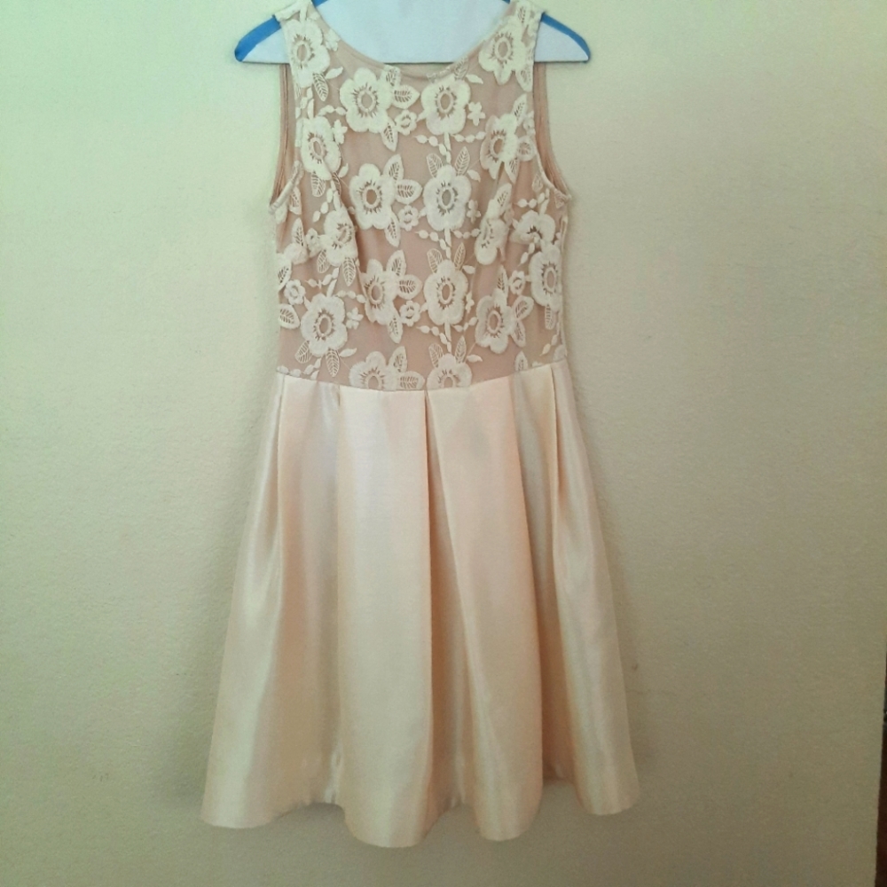 Taylor vintage style knee length cream dress 6